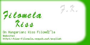 filomela kiss business card